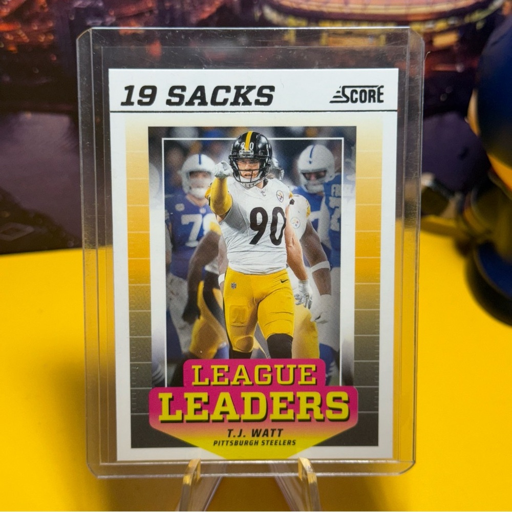 T.J. Watt League Leaders Football Card NFL sports Score